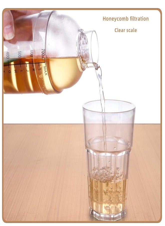 WELKOR Plastic Bar Cocktail Shaker with Measuring Jigger Set,Hand Drink Mixer Boba Tea Shaker Cup with Scales,Bar Tool Transparent Protein(350ML) - Image 2